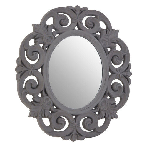 Premier Housewares Premier Housewares Antique Grey Scroll Design Wall Mirror 1