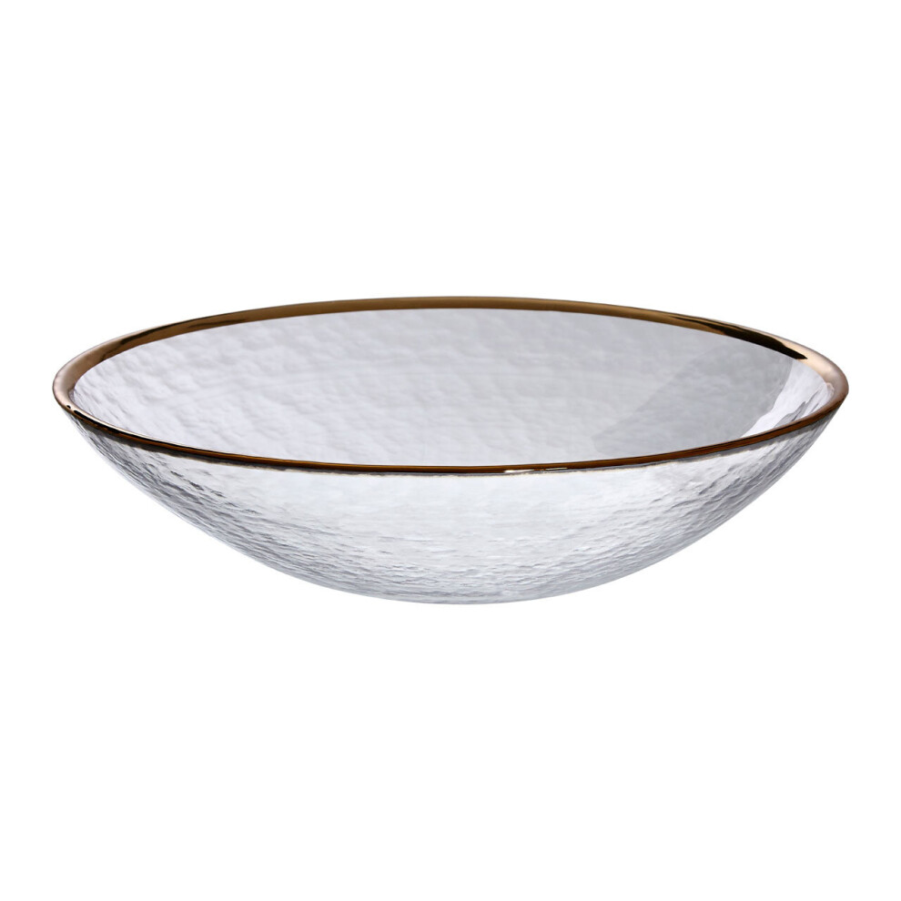 Premier Housewares Clear Glass Bowl with Gold Rim