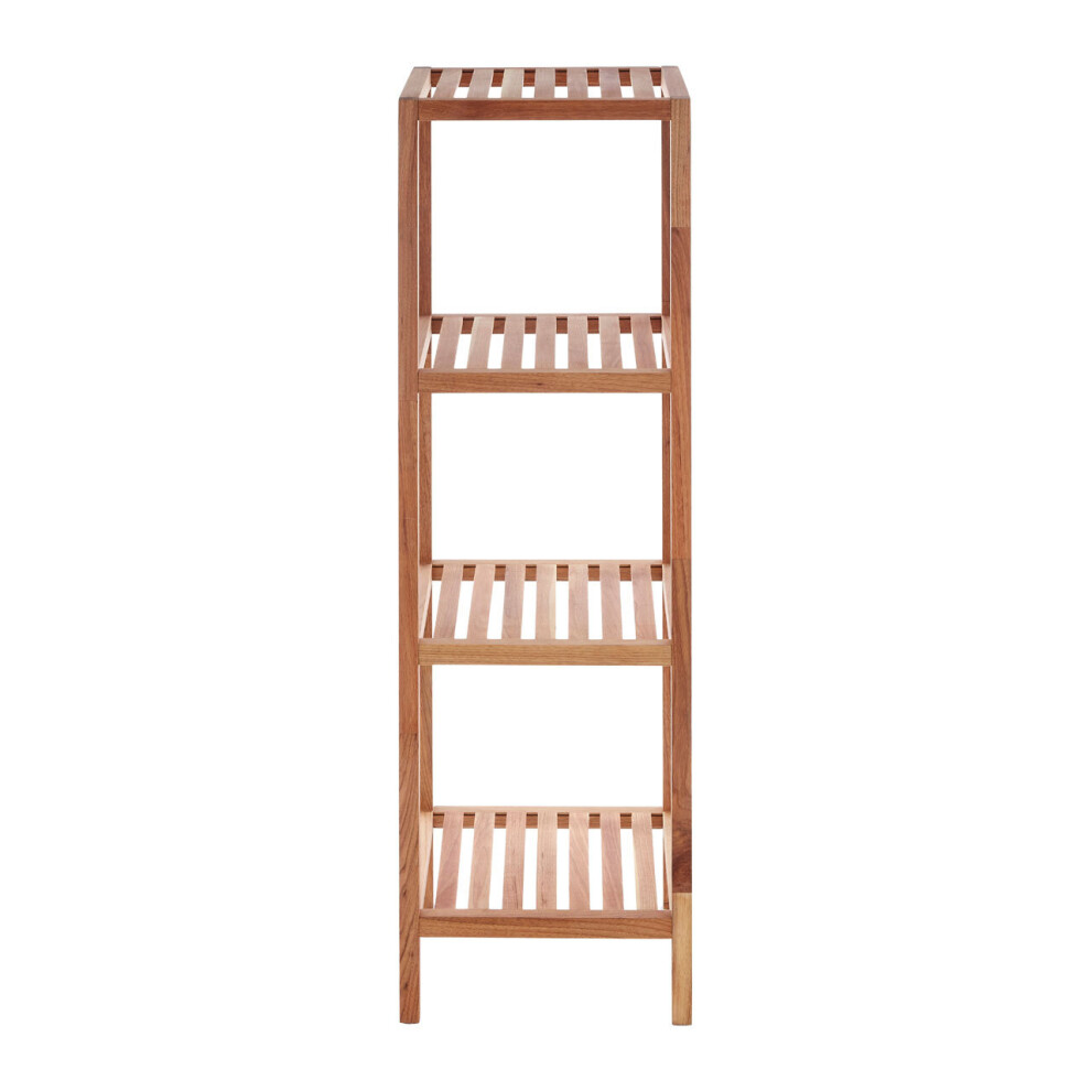 Premier Housewares 4 Tier Walnut Wood Bathroom Shelf Unit