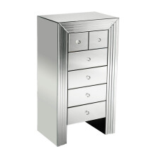 6 Drawers Mirrored Chest, Modern chest of drawers, Spacious Storage Chest For Living Room, Drawer Chest
