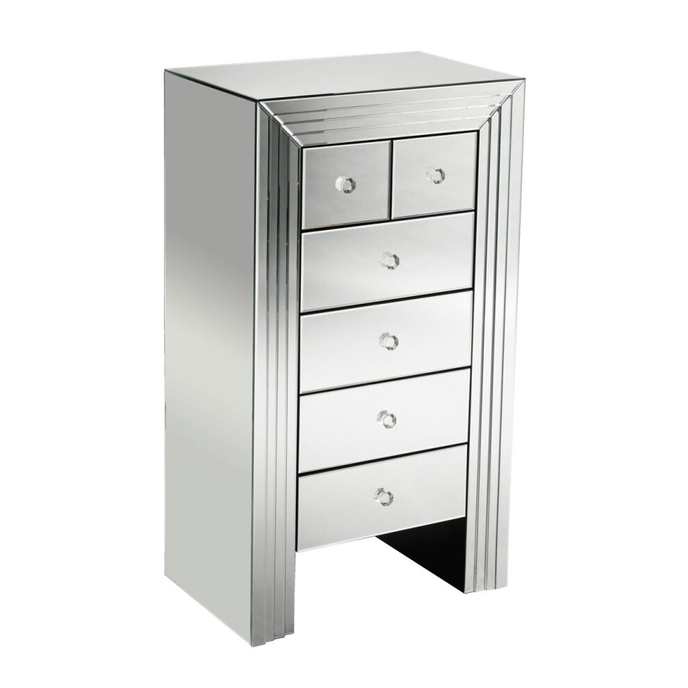 Premier Housewares New Line Mirrored 6 Drawer Chest