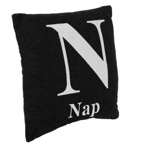 Premier Housewares Premier Housewares Words 'Nap' Black Cushion 1