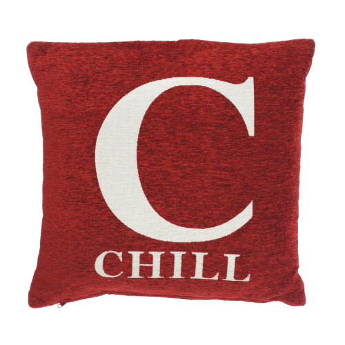 Premier Housewares Premier Housewares Words 'Chill' Red Cushion