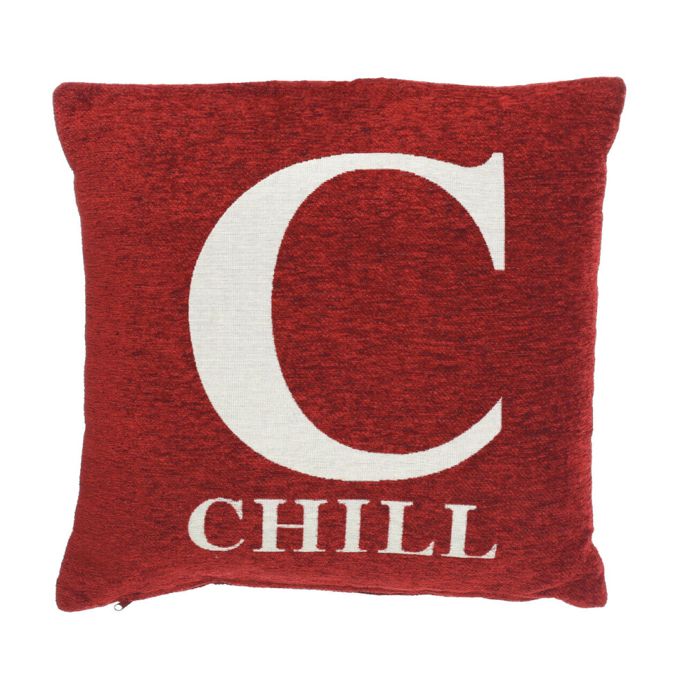 Premier Housewares Words 'Chill' Cushion Red