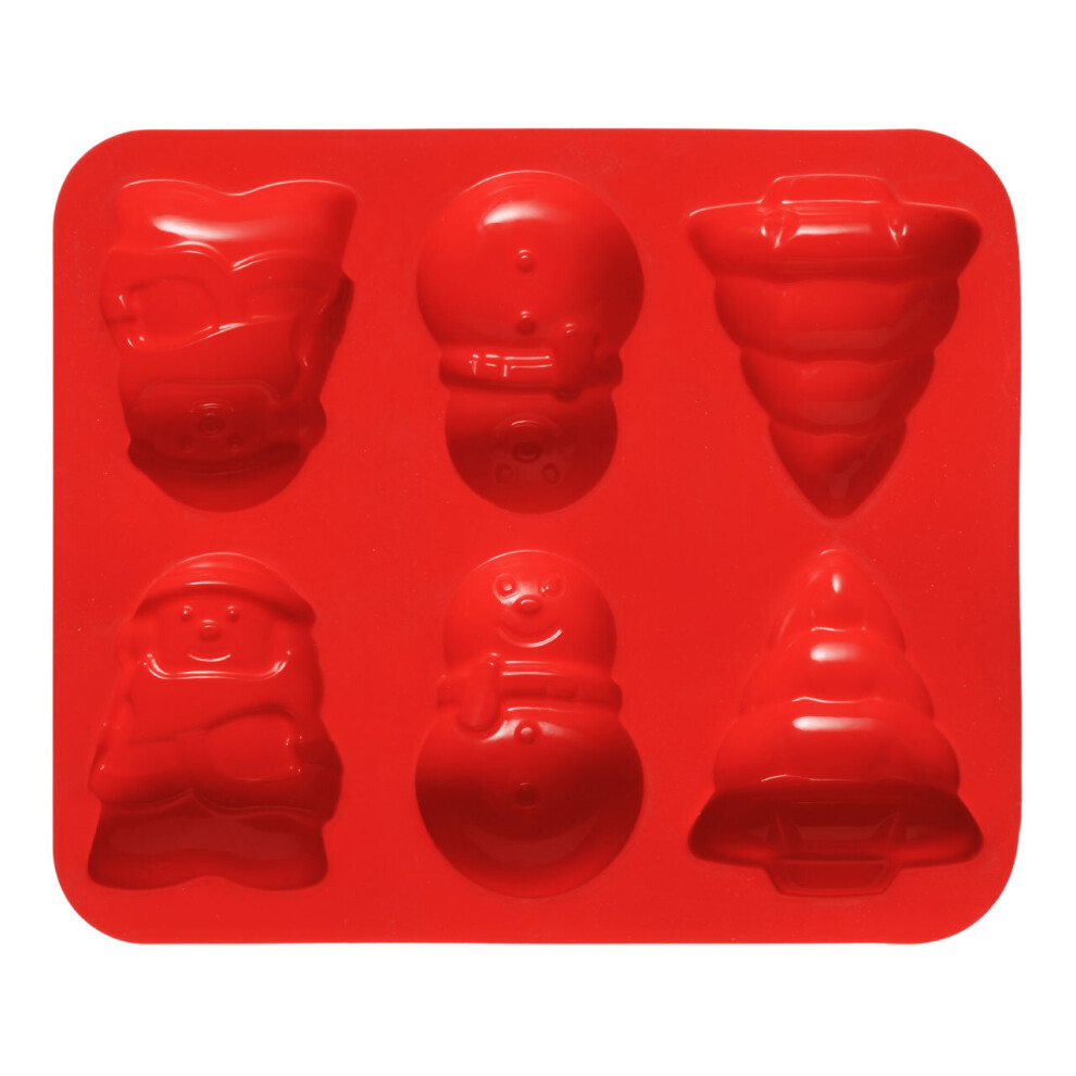 Premier Housewares 6 Christmas Theme Cake Mould Red