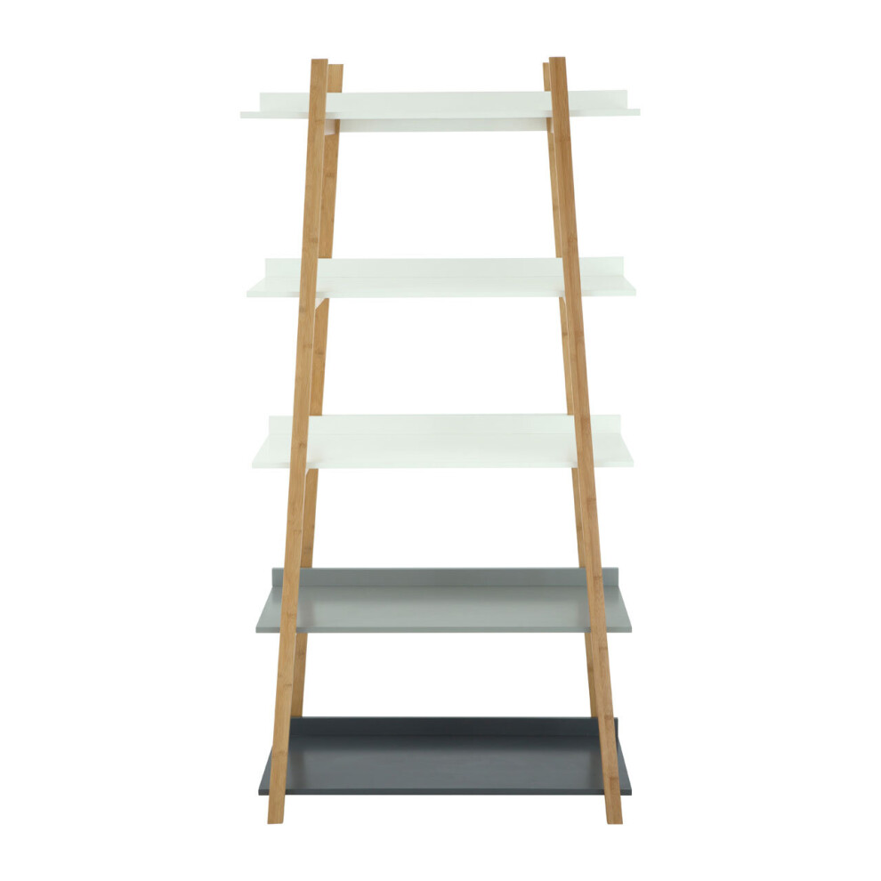 Premier Housewares Stylish 5 Tier Shelf Unit, Sustainable Large Shelving Unit For Bedroom, Handcrafted Shelves For Livingroom