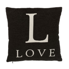Premier Housewares Words 'Love' Black Cushion
