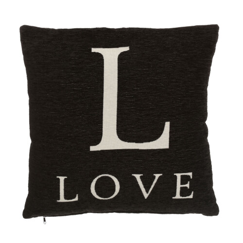 Premier Housewares Premier Housewares Words 'Love' Black Cushion