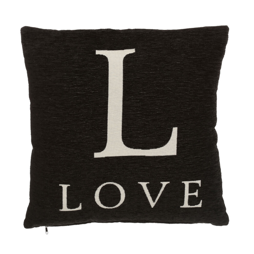 Premier Housewares Words 'Love' Black Cushion