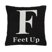 Premier Housewares Words 'Feet Up' Black Cushion