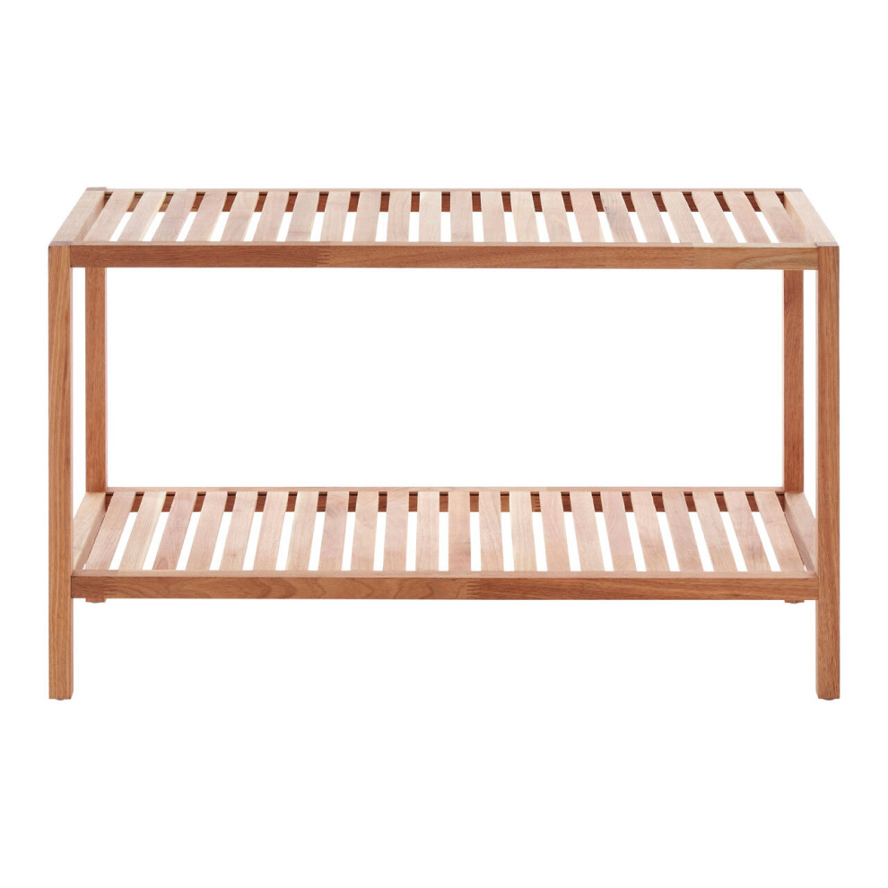 Premier Housewares 2 Tier Walnut Wood Storage Shelf