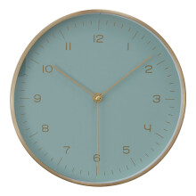 Versatile Gold And Mint Green Finish Wall Clock, Functional And Stylish Indoor Clock, Wall Clock For Outdoor