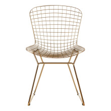 Gold Metal Grid Frame Wire Chair, Comfortable Seating Garden Wire Chair, Easy Cleaning Wire Frame