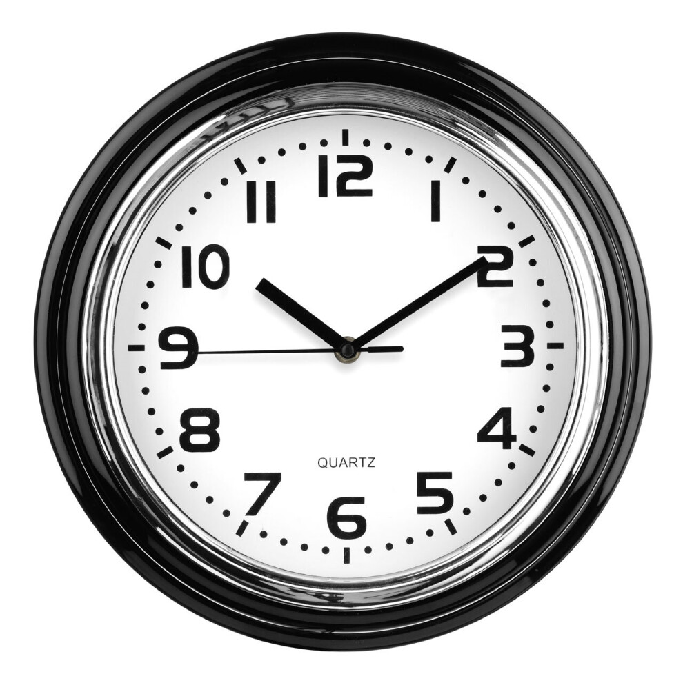 Premier Housewares Chrome Finish Plastic Wall Clock