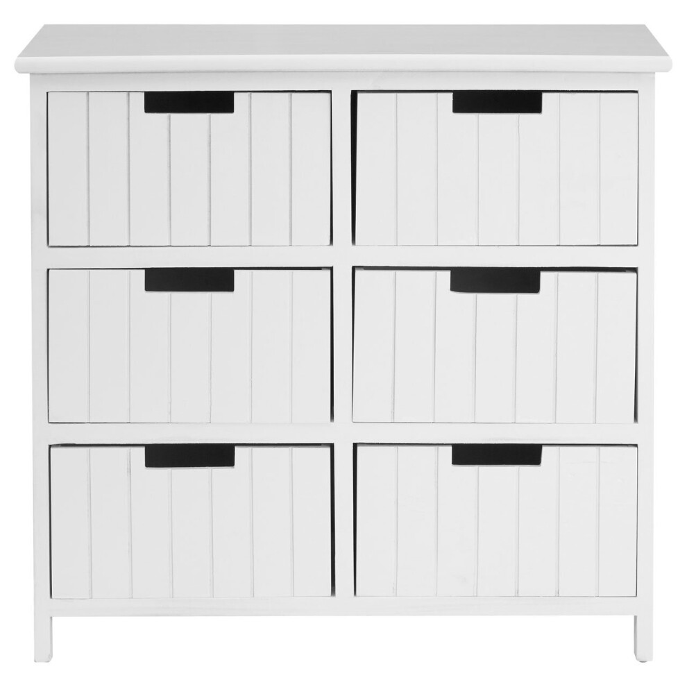 Premier Housewares New England White Mdf 6 Drawers Chest