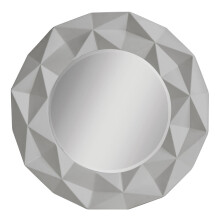 3D Effect Grey High Gloss Wall Mirror, Easy to Clean Bedroom Wall Mirror, High-quality Large Mirror
