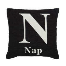 Premier Housewares Words 'Nap' Black Cushion