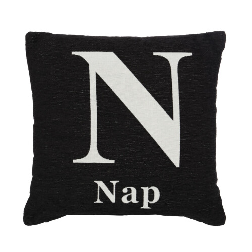 Premier Housewares Premier Housewares Words 'Nap' Black Cushion