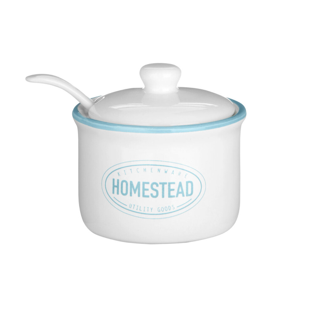 Premier Housewares Homestead Sugar Pot With Lid & Spoon - 130Ml