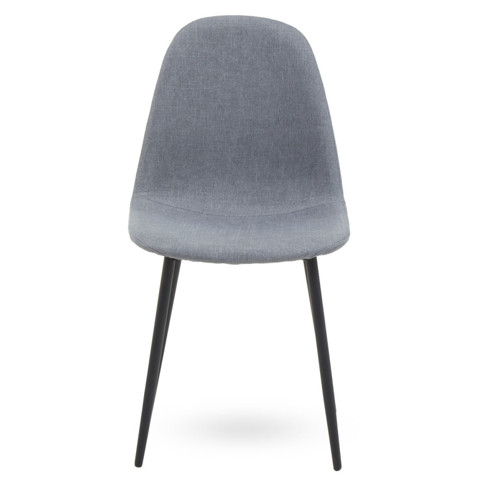 Premier Housewares Versatile Grey Fabric Dining Chair, Contemporary Modern Dining Chair, Comfortable Sturdy Modern Chair