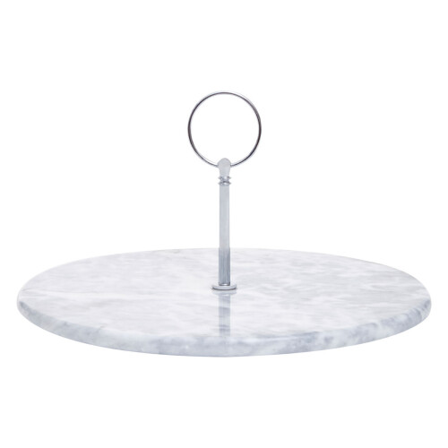 Premier Housewares Premier Housewares Grey Marble Cake Stand with Silver Handle
