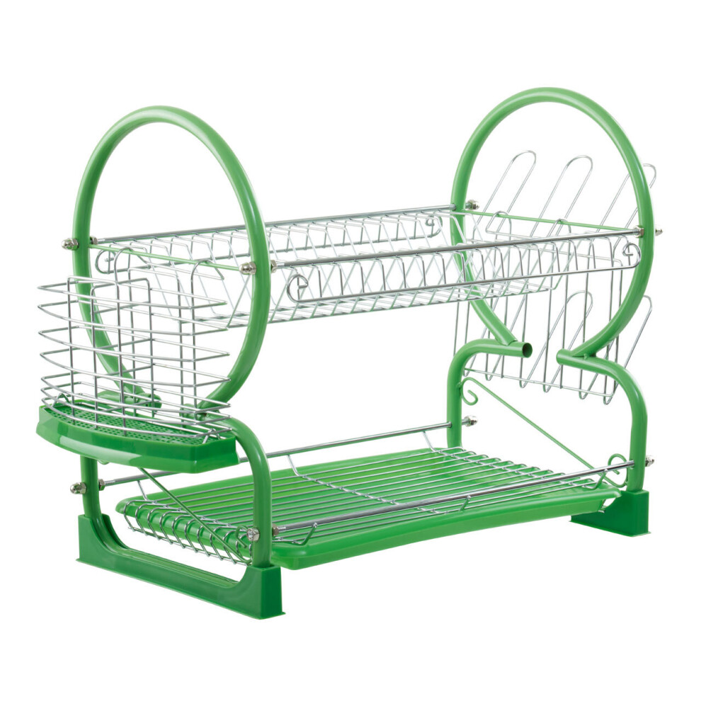 Premier Housewares Two Tier Green Dish Drainer