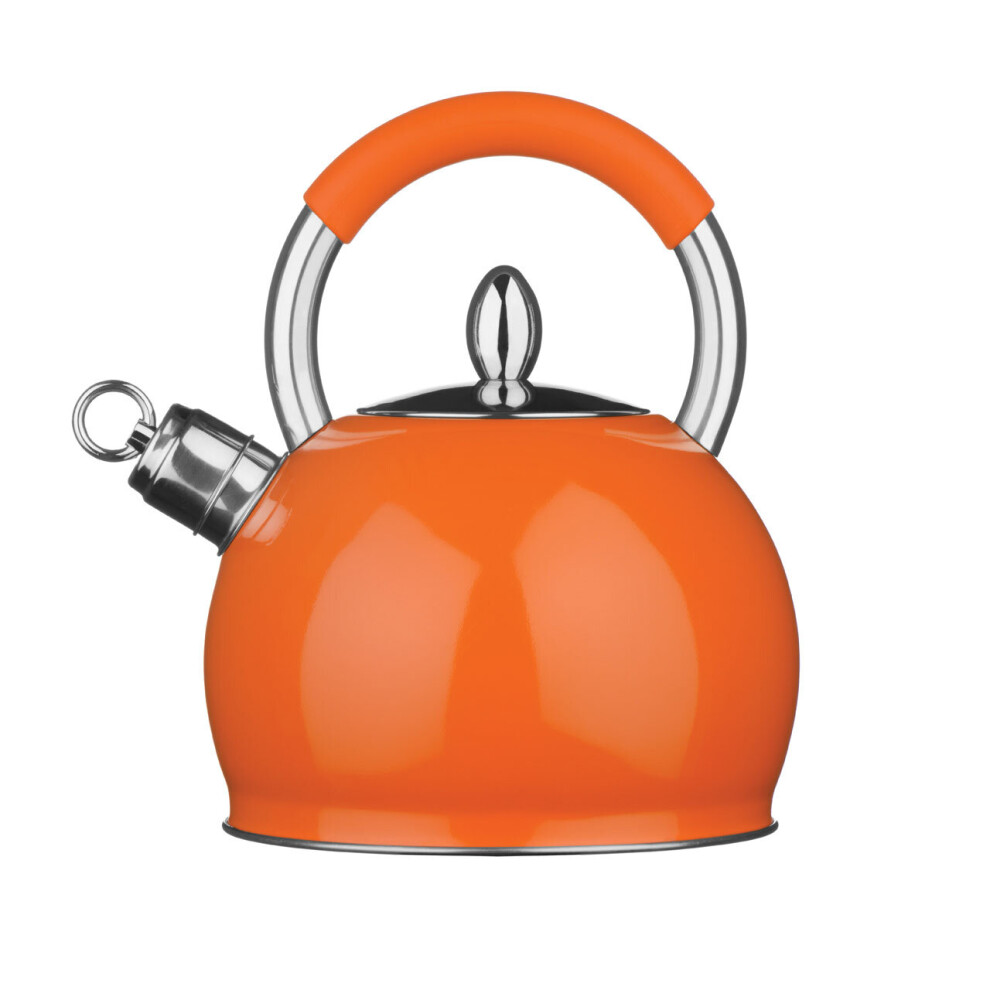 Premier Housewares Orange Whistling Kettle - 2.4 Ltr