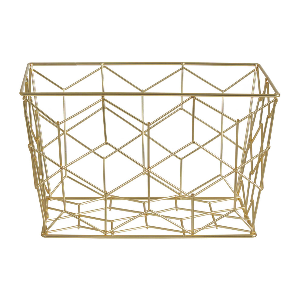 Premier Housewares Vertex Contour Matte Storage Basket Gold