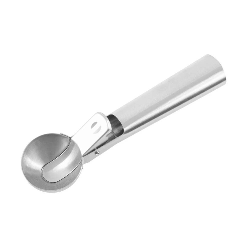 Premier Housewares Matte Finish Ice Scoop, Gelato Scoop With Convenient Function, Ice Scoop Spoon In Finish Cream/Silver
