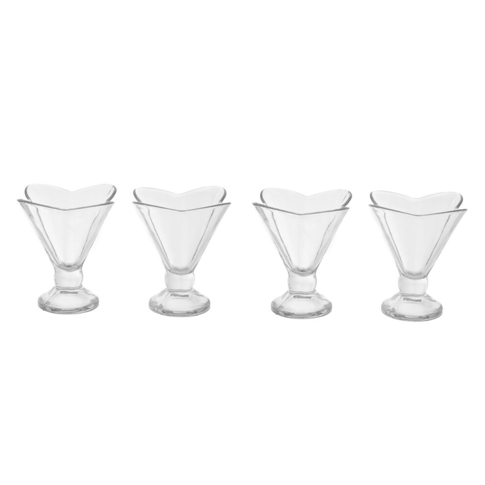 Elegant Set Of Four Flora Sundae Dishes, Durable Sundae Glasses For Desserts, Versatile Ice Cream Bowls
