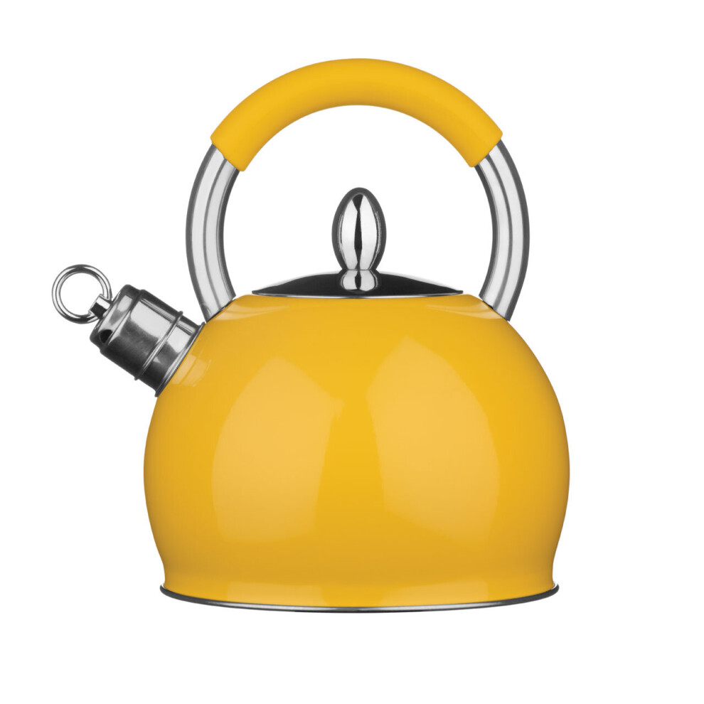 Premier Housewares Yellow Whistling Kettle - 2.4 Ltr