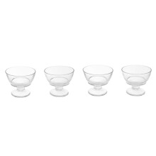 Elegant Set Of Four Round Sundae Dishes, Durable Sundae Glasses For Desserts, Versatile Ice Cream Bowls