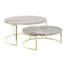 Premier Housewares Set of 2 White Marble Cake Stands