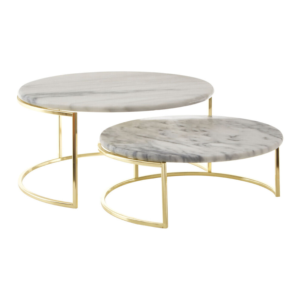 Premier Housewares Set of 2 White Marble Cake Stands