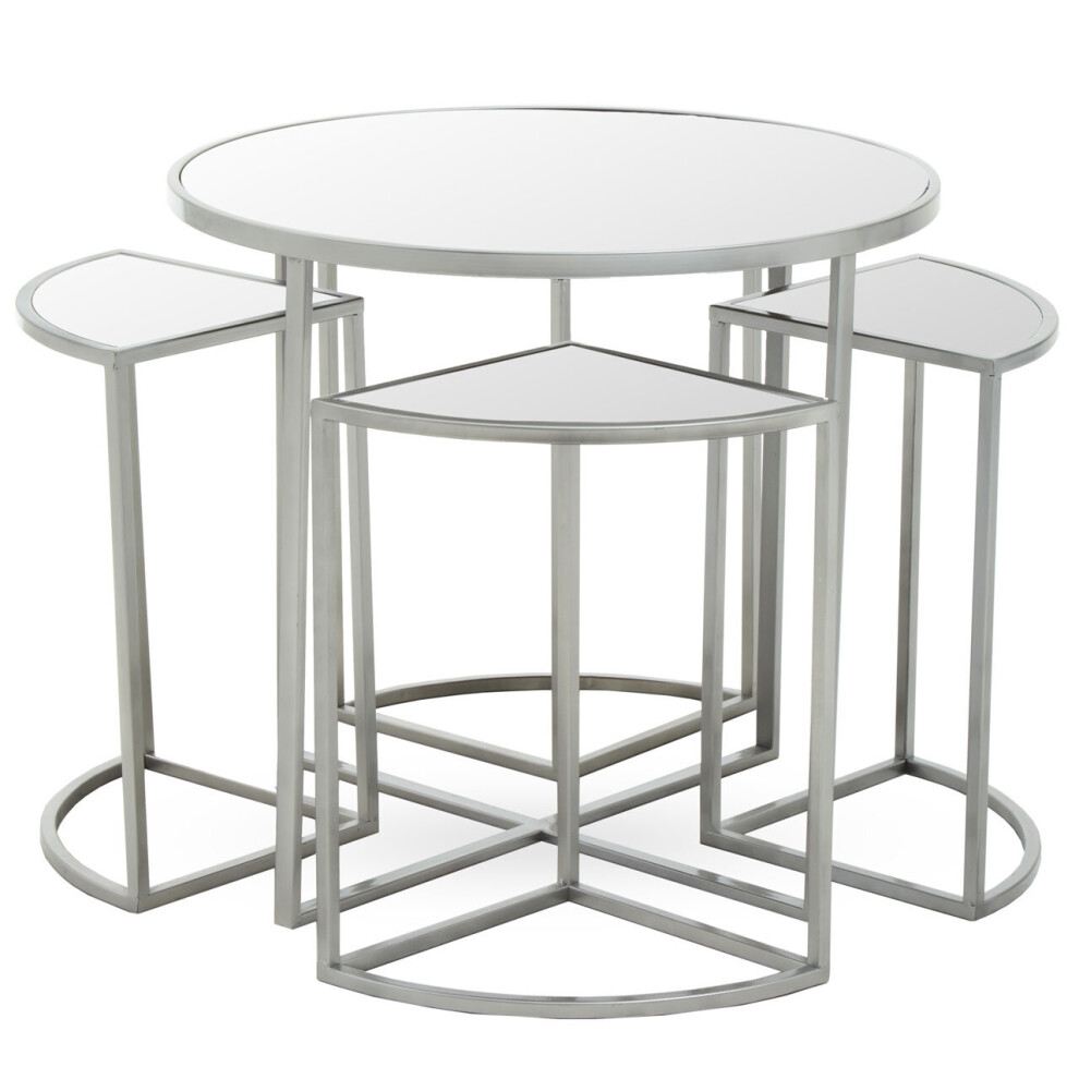 Premier Housewares Farran Set of Five Silver Tables