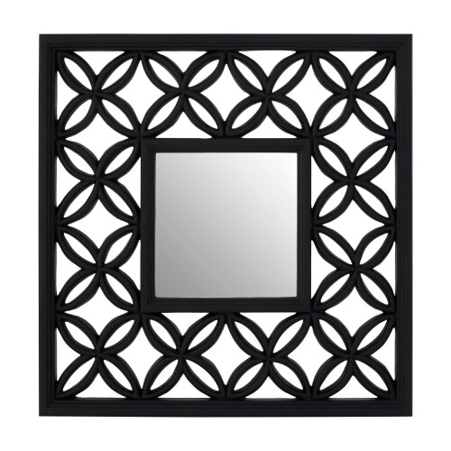 Premier Housewares Premier Housewares Square Black Lattice Frame Wall Mirror