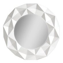 White High Gloss PU Wall Mirror, Easy to Clean Bedroom Wall Mirror, High-quality Antique Mirror