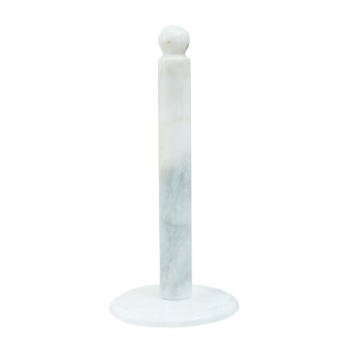Premier Housewares Ziarat White Marble Kitchen Roll Holder, Scratch-less Kitchen Holder, Easy to Use Roll Holder