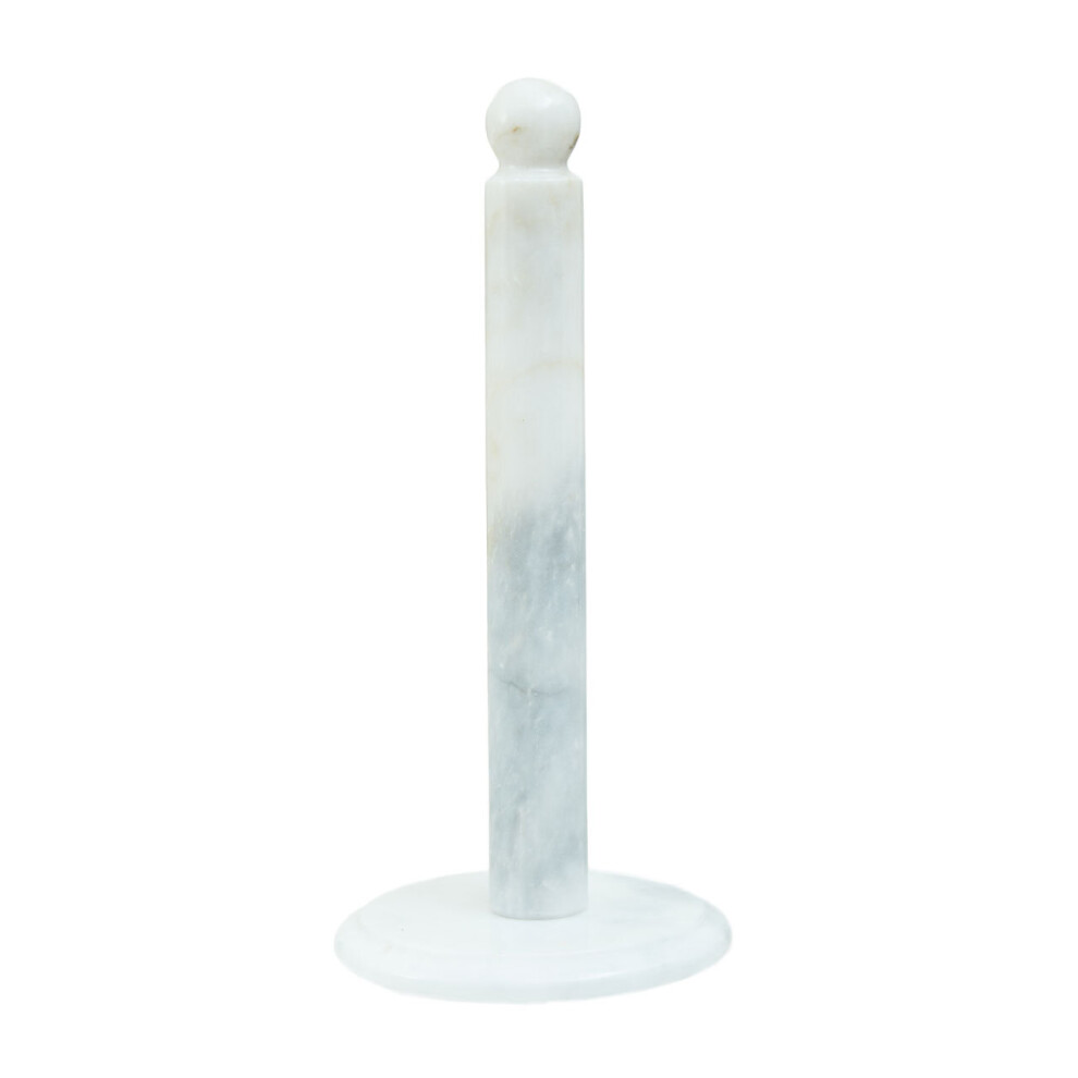 Premier Housewares Ziarat Marble Kitchen Roll Holder, Scratch-Less Kitchen Holder, Easy To Use Roll Holder White