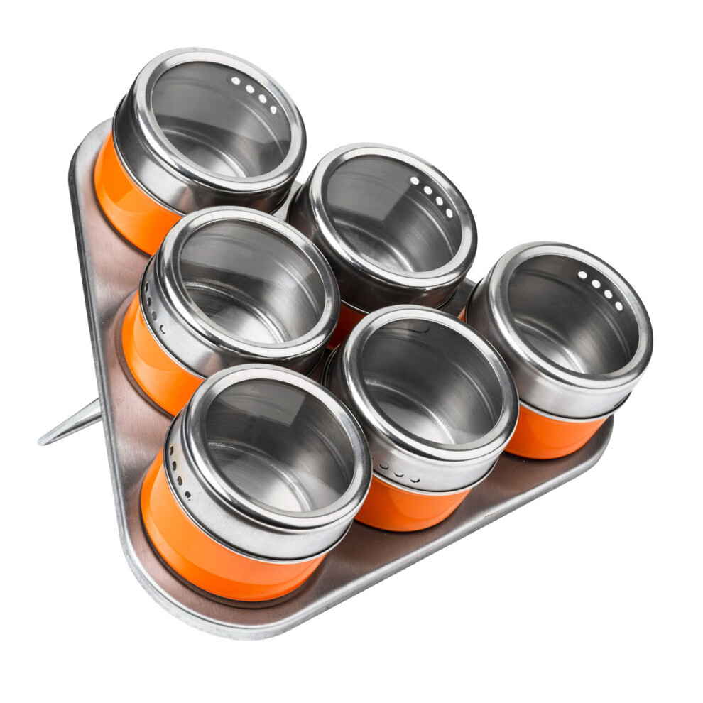 Premier Housewares Orange Spice Jars Triangular Tray