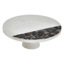 Premier Housewares White Marble Round Cake Stand