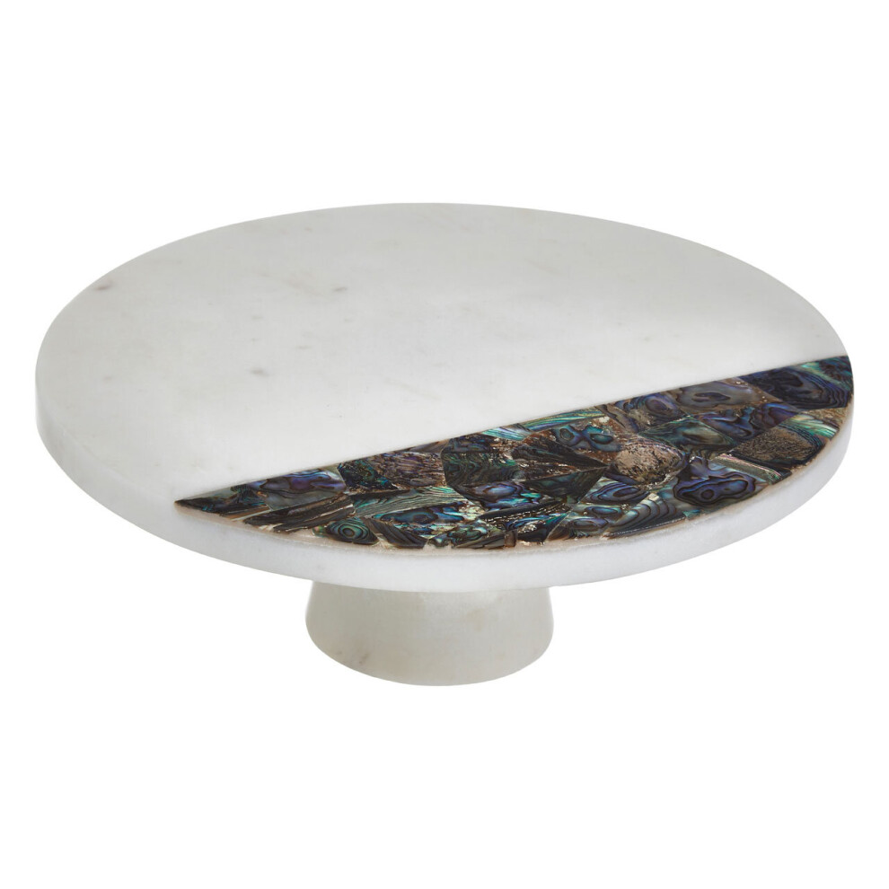 Premier Housewares White Marble Round Cake Stand