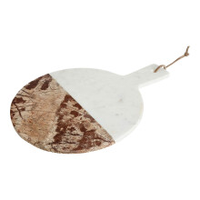 Premier Housewares White / Brown Marble Round Paddle Board