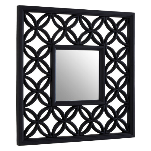 Premier Housewares Premier Housewares Square Black Lattice Frame Wall Mirror 1