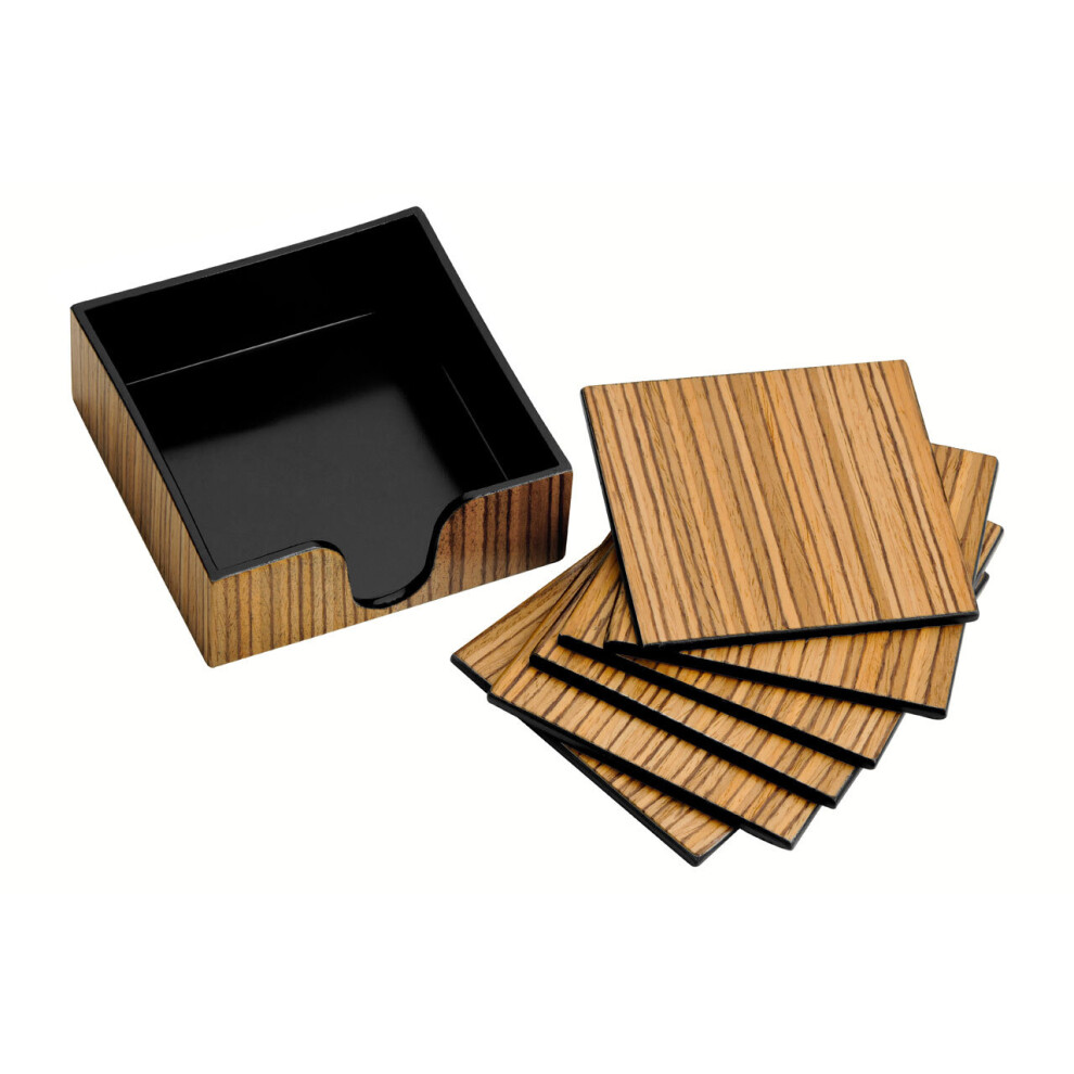 Premier Housewares Plastic and Wood Veneer Coasters - Set of 6