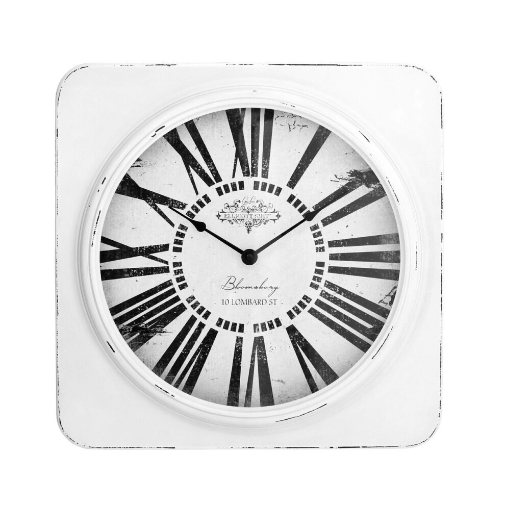 Premier Housewares Antique Finish Wall Clock White