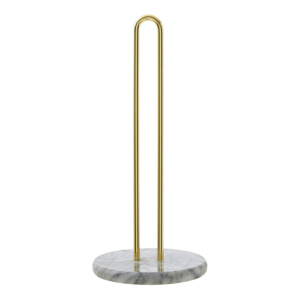 Premier Housewares White Marble / Brass Kitchen Roll Holder