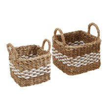 Premier Housewares Set of Two Square Seagrass Baskets