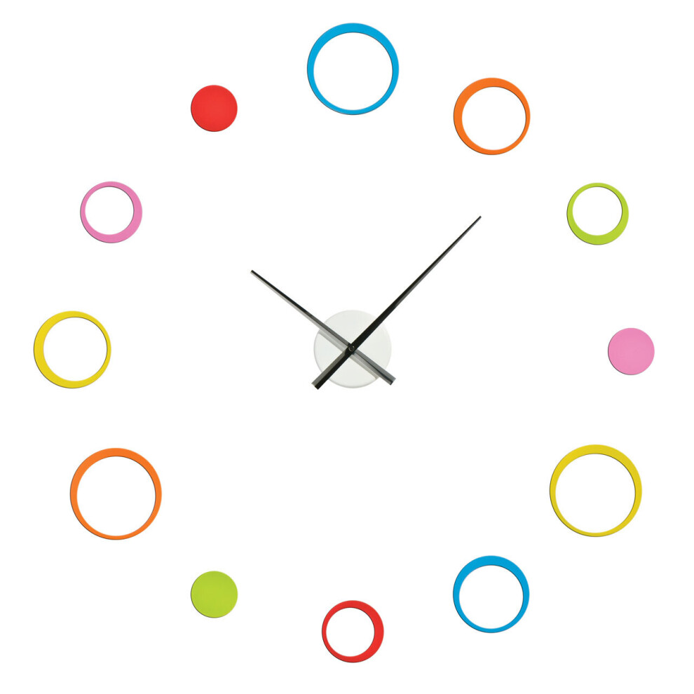 Premier Housewares 12 Multi Coloured Circles DIY Wall Clock