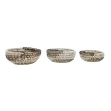Premier Housewares Set of 3 Baskets with Black and White Detail